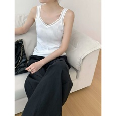 批发法式<b class='q'>时尚</b>甜美针织吊带背心女2026春夏新款内搭外穿别致无袖上衣