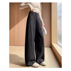 批发弯刀<b class='q'>西装</b>裤女春夏2026新款高腰垂感镰刀直筒休闲窄版阔腿裤