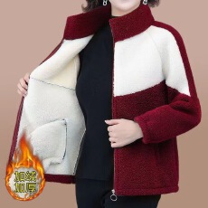 批发2025秋冬新款宽松休闲显瘦简约大方减龄百搭颗粒绒加绒加厚外套女