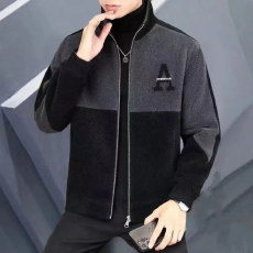 批发2025春秋款男士高端拼色时尚外套立领拼接休闲夹克保暖大码上衣潮