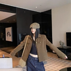 批发小个子复古辣妹高级感短款<b class='q'>外套</b>女2025秋季新款机车风开衫工装上衣