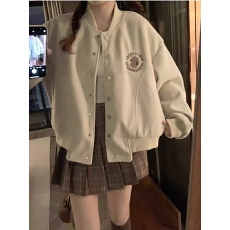 批发【原版面料】美式<b class='q'>棒球</b><b class='q'>服外套</b>女2025春秋新款学院风宽松休闲港风
