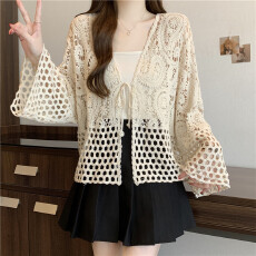 批发大码实拍2026春夏新款镂空防晒针织开衫女高级感微透上衣外搭罩衫
