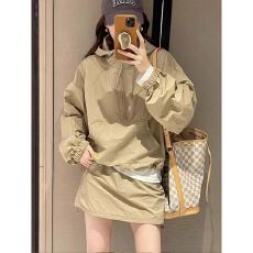 批发原版做法<b class='q'>夏</b>季欧货时尚套装女小个子连帽防晒冲锋衣半身裙两件套