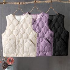 批发中年女冬装时尚棉马甲小个子<b class='q'>妈妈装</b>冬装轻薄款无袖坎肩<b class='q'>外套</b>马夹款