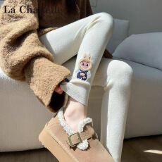 批发labubu刺绣打底裤女<b class='q'>秋</b>冬季新款外穿修身显瘦提臀鲨鱼裤女