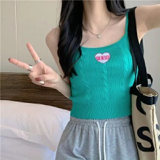 批发背心<b class='q'>吊带</b>女2026夏季韩版新款短款刺绣内搭外穿显气质无袖上衣女