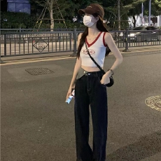 批发美式甜辣复古小吊带背心设计感潮流风字母设计<b class='q'>街头</b>风