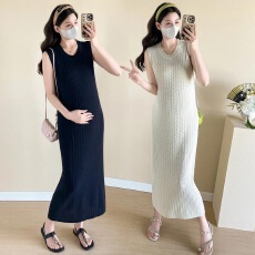 批发针织连衣裙女夏季新款气质露背<b class='q'>无袖</b>镂空连衣裙孕妇宽松<b class='q'>背心裙</b>2026