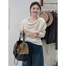 批发韩系穿搭荡领披肩<b class='q'>针织</b>衫两件套女装2025新款秋季洋气独特别致上衣