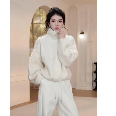 批发慵懒风<b class='q'>高领</b>设计感麻花<b class='q'>毛衣</b>女2025冬季新款宽松显瘦长袖内搭针织衫