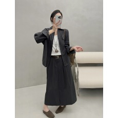 批发2025秋季新款图片实拍韩国chic衬衣裙子背心三件套