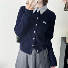 批发跨境外贸亚马逊针织开衫POLO领外穿显瘦<b class='q'>上衣</b>秋季新款<b class='q'>假两件</b>外套