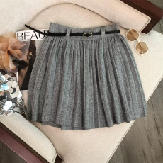 批发跨境速卖通显瘦松紧腰针织<b class='q'>百褶</b>裙女新款百搭慵懒风秋冬季性感<b class='q'>短裙</b>