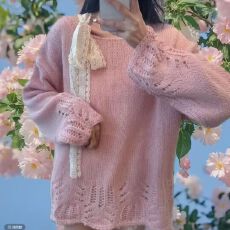 批发外贸韩系<b class='q'>蕾丝</b>镂空带露肩毛衣针织衫早秋新款甜美百搭宽松<b class='q'>罩衫</b>上衣