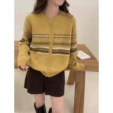 批发秋冬新款外套女别致洋气针织开衫跨境亚马逊韩系穿搭<b class='q'>毛衣</b>