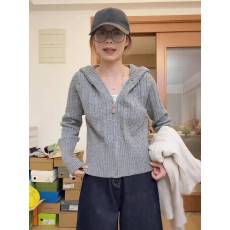 批发外贸初冬穿搭麻花连帽毛衣<b class='q'>女</b>秋冬新款软糯慵懒风修身针织<b class='q'>开衫</b>外套