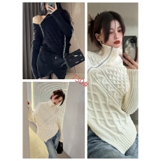 批发外贸设计感<b class='q'>不规则</b>拉链麻花毛衣女秋冬季新款慵懒风时尚针织衫上衣