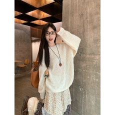 批发跨境外贸速卖通韩系温柔针织衫女装套头宽松粗线毛衣<b class='q'>百搭</b>冬天上衣