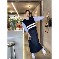 批发跨境亚马逊日系洋气时髦<b class='q'>马甲</b>早秋新款<b class='q'>女装</b>设计感减龄叠穿针织上衣