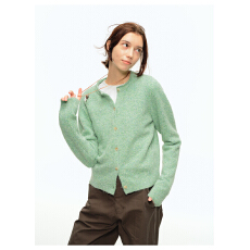 批发跨境亚马逊<b class='q'>针织</b><b class='q'>开衫</b>秋冬新款小清新绿色宽松毛衣女长袖外搭上衣