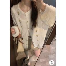 批发跨境<b class='q'>外贸</b>早春立体钩花针织衫百搭时尚气质镂空编织薄款夏防晒外搭