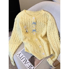 批发<b class='q'>外贸</b>速卖通韩系卡通刺绣毛衣<b class='q'>开衫</b>女秋冬新款气质减龄软糯针织外套