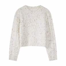 批发彩点<b class='q'>短款</b><b class='q'>毛衣</b>女秋冬装外贸慵懒风外穿甜美日系套头麻花针织衫外套