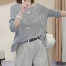 批发外贸开衫防晒新款<b class='q'>针织</b>衫后背宽松开叉<b class='q'>镂空</b>设计薄款<b class='q'>罩衫</b>长袖上衣