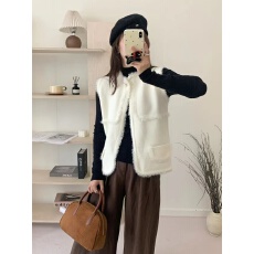 批发跨境亚马逊春秋新款名媛小香风马甲针织无袖背心保暖外搭毛衣外套