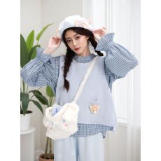 批发速卖通学院风韩系<b class='q'>甜美</b>可爱女装秋冬新款小熊针织背心叠穿短款马甲