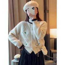 批发跨境亚马逊韩系温柔刺绣开衫毛衣女款新款今年流行针织外套上衣