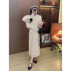 批发亚马逊小香风套装搭配一整套高级感气质时尚休闲针织半身裙两件套