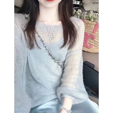 批发甜辣妹性感镂空透视薄款防晒衫女夏季宽松慵懒设计感气质百搭上衣