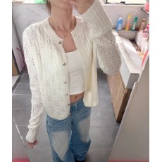 批发设计感镂空长袖<b class='q'>针织</b><b class='q'>开衫</b><b class='q'>女</b>2026春装新款韩版防晒衫外搭潮