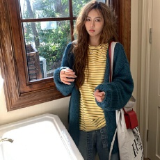 批发韩版ins粗针毛衣外套2025春秋新款温柔软糯慵懒宽松开衫女