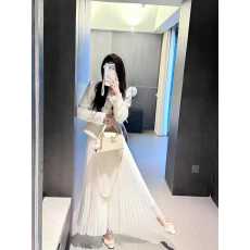 批发轻奢名媛风收腰小香风粗花呢上衣高腰网纱半身裙春秋穿搭两件套女