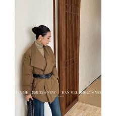 批发欧妮正品法式高级感大翻领收腰廓形<b class='q'>羽绒服</b>女冬季小个子白鸭绒外套