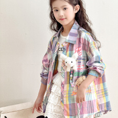 批发天猫抖音质量 实拍春<b class='q'>秋</b>女装外套格子上衣儿童初<b class='q'>秋</b>季韩系穿搭