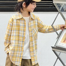 批发天猫抖音质量 实拍<b class='q'>春</b>秋款纯棉长袖衬衫儿童外套洋气潮