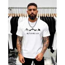 圆领英文印花T恤纯色男士街头休闲短袖