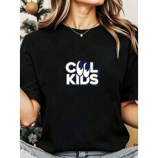 批发女士T恤字母印花日常休闲<b class='q'>短袖</b>上衣