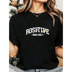 批发新款女T恤英文印花休闲修身上衣