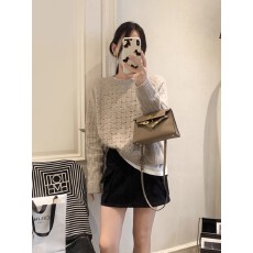 批发<b class='q'>韩</b>系慵懒<b class='q'>风</b>宽松显瘦镂空针织衫女春秋季新款圆领套头百搭毛衣上衣