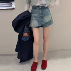 批发不规则牛仔半身裙女2026夏季新款<b class='q'>大码</b>胖mm<b class='q'>超</b>火屁帘A字包臀短裙子