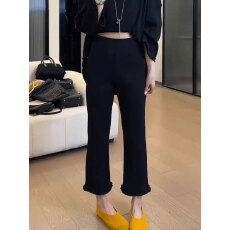 批发黑色微喇裤女<b class='q'>高腰</b>弹力直筒裤a字九分裤子2026新款春季显瘦<b class='q'>小脚裤</b>