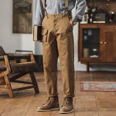 批发《现有大货，可推广》秋冬男士新款韩版宽松百搭背带休闲男长裤