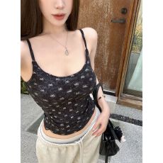 批发带胸垫 蝴蝶结吊带小背心女多巴胺打底小上衣内搭美背外穿