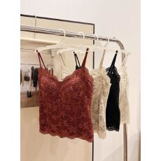 批发爆款 高品质款 带胸垫 V领蕾丝吊带背心女内搭修身打底上衣