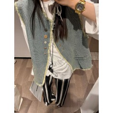 批发复古毛边牛仔<b class='q'>马甲</b>外套女秋2026新款时髦洋气宽松无袖坎肩背心<b class='q'>马夹</b>